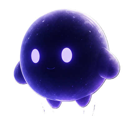 Ori, the Orivus AI assistant, rendered as a glowing violet orb character